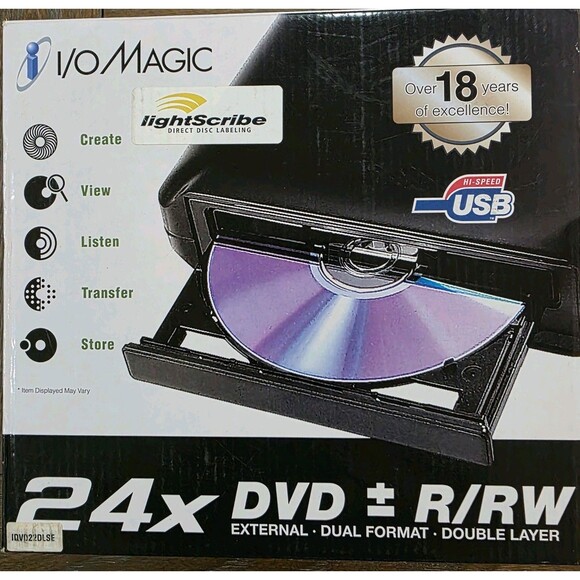 I/OMagic Other - I/O Magic External DVD R/Rw Dual Format Double Layer DVD Drive, LightScribe